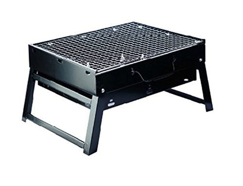 Maison & Cuisine Maison Cuisine Lightweight Simple Charcoal Grill Barbecue Perfect Foldable BBQ Grill Black with 6 Stick Free ITNTW8800 365x26x20 cm - Image 2