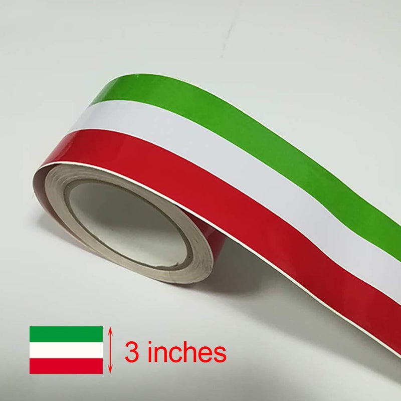 LZLRUN 3inches x 118inches Stripes Rally Side Hood Racing Motorsport Vinyl Decal Sticker Strip Bumper Engine Cover (Italian Flag Stripe Decal Sticker) - Image 2