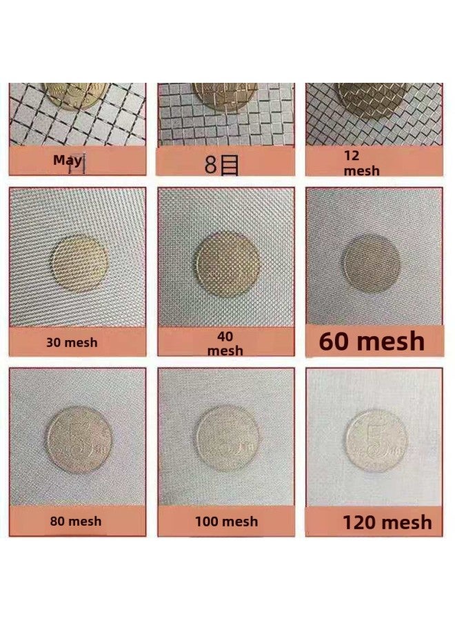 Flour Sieve 304 Stainless Steel 60 Mesh Ultra-fine Leak Mesh Household Hand-held Baking Filter Mesh Manual Corn Flour Sieve-Specifications:Overall Stainless Steel Diameter 30cm-Color:10 Mesh Wheat - Image 1