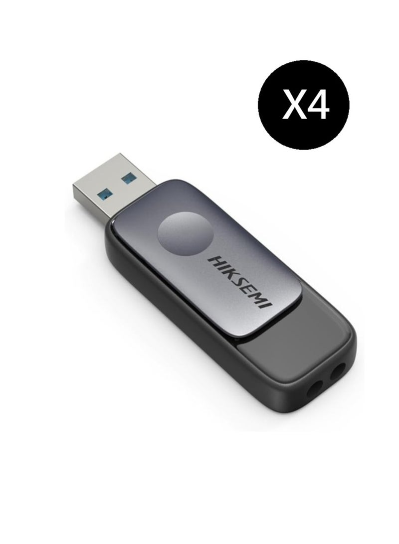 HIKSEMI Bundle Of 4 16GB USB 3.2 Flash Drive, Black (HS-USB-M210S 16G U3)