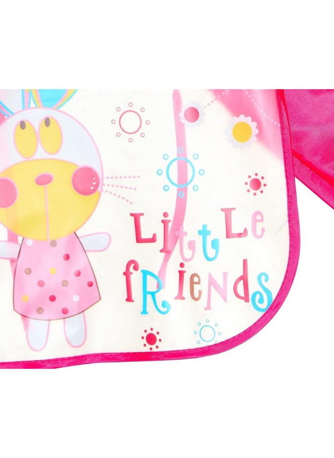 Generic Baby's Long-Sleeve Waterproof Bib for Both Eating and Drawing (Pink), One Size  - Image 3