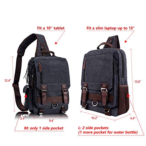 Leaper Retro Crossbody Bag Sling Bag Canvas Messenger Bag for Men Women Shoulder Bag Crossbody Handbags Satchel Sky Blue, M - Image 4