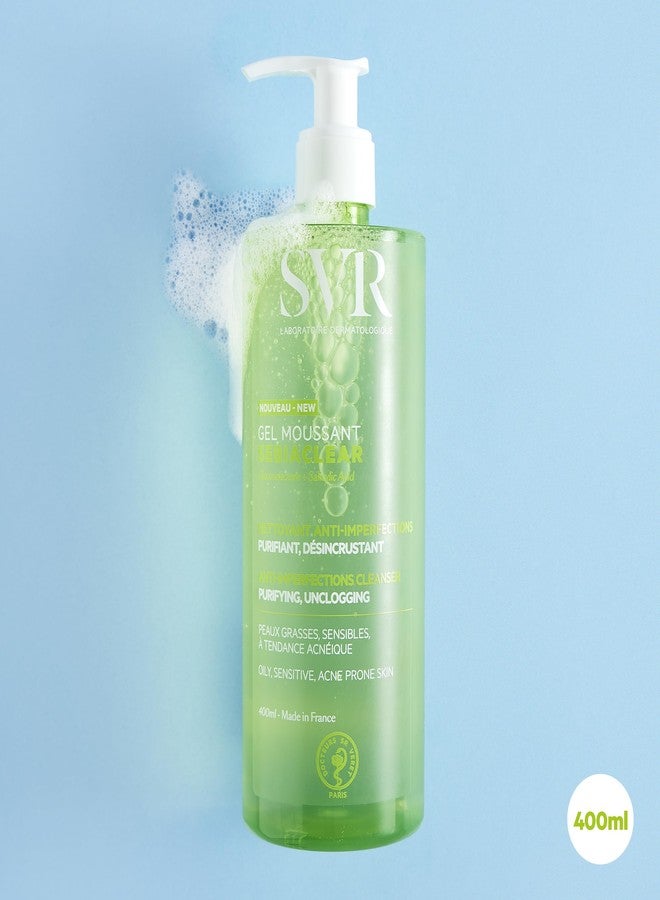 SVR Sebiaclear Face & Body Cleanser with Salicylic Acid for Sensitive Oily to Combination Skin. Soap-free Wash that Eliminates Impurities & Excess Sebum Without Drying the Skin, 13.5 fl.oz - Image 2