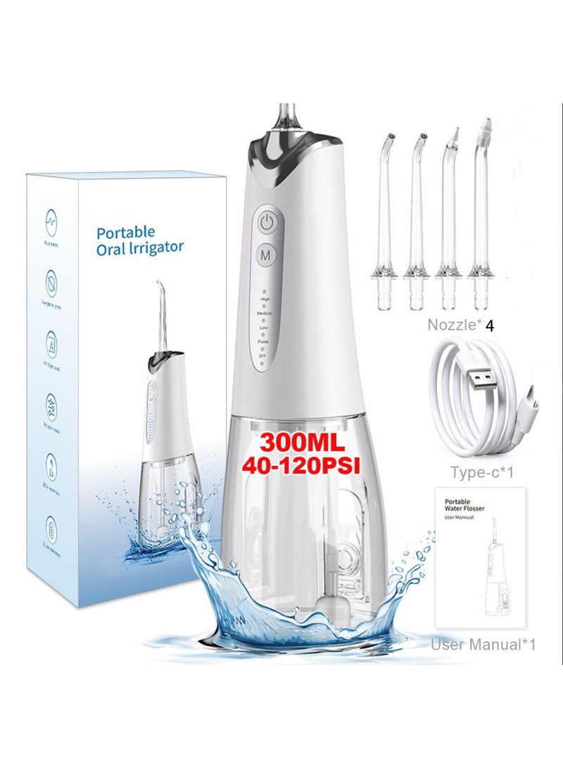 300ml Oral Irrigator Dental Water Flosser Teeth Cleaning Electric Portable Waterflosser Waterfloss Dental Floss Cordless - Image 1