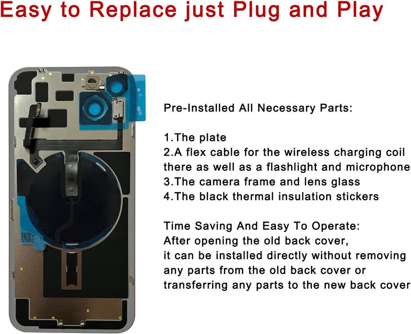 Perzework Rear Back Glass Replacement for iPhone 15 Plus 6.7-inches with Reparing Tool Kit and All Necessary Parts (Pink) - Image 4