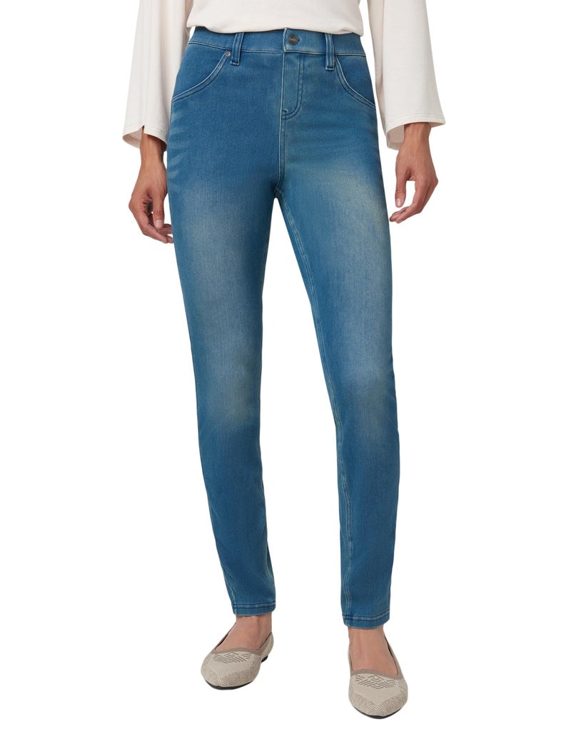 HUE womens Ultra Soft High Waist Denim Leggings Hosiery, Windsor Blue Wash, 1X US - Image 1