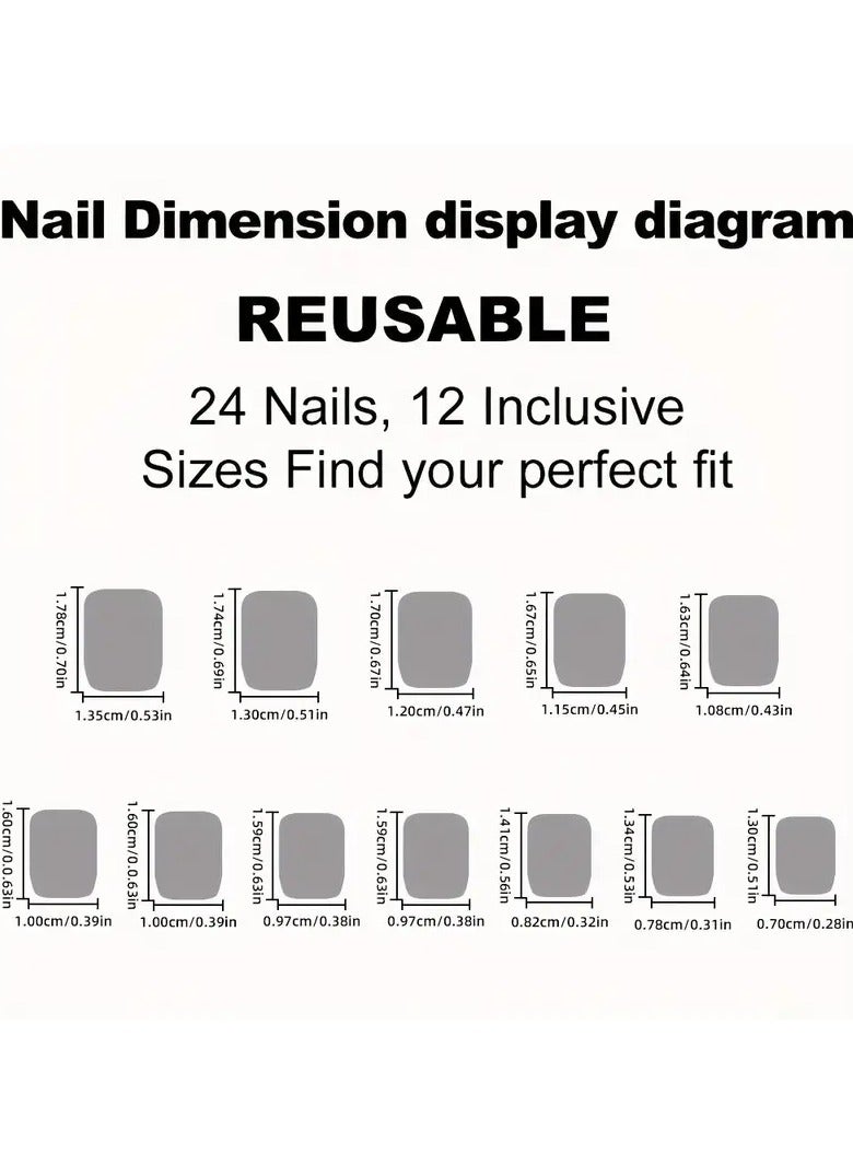 ORiTi 24pcs Pure Black Nails, Solid Color Press On Nails With Bling Glitter Design, Glossy Full Cover Short Square False Nails For Women And Girls, Christmas Nails  - Image 3