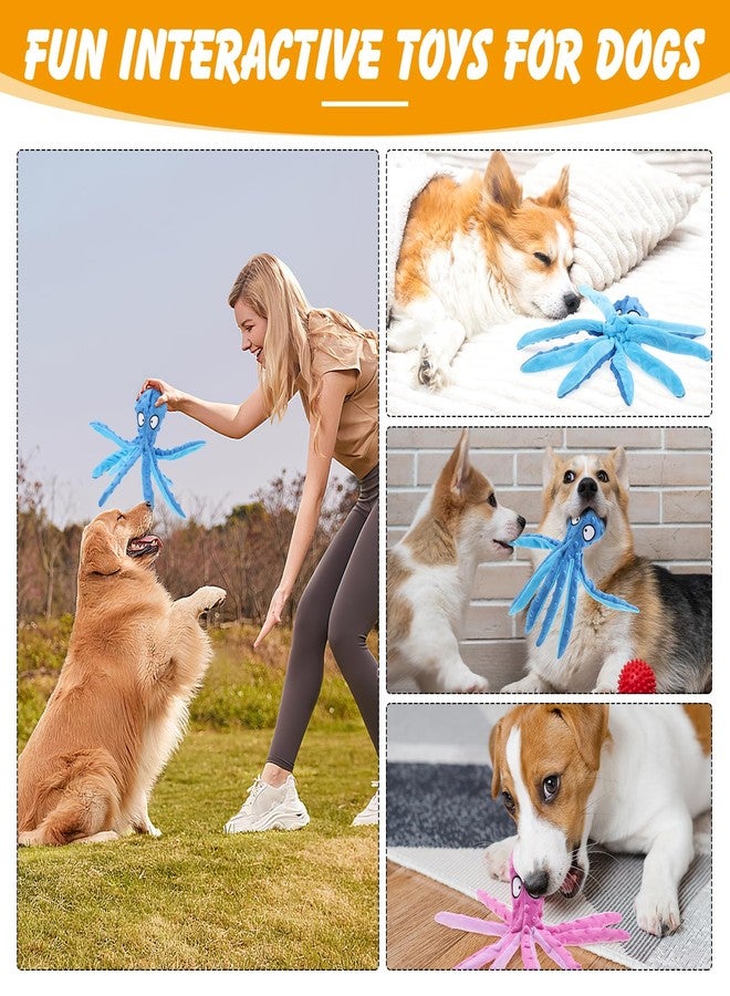 lanjue 2 Pcs Octopus Dog Toys, No Stuffing Squeaky Dog Toys Chew Toys for Dogs Puppy Toys Indestructible Dog Toy for Small & Medium & Large Dogs (Blue,Purple) - Image 5