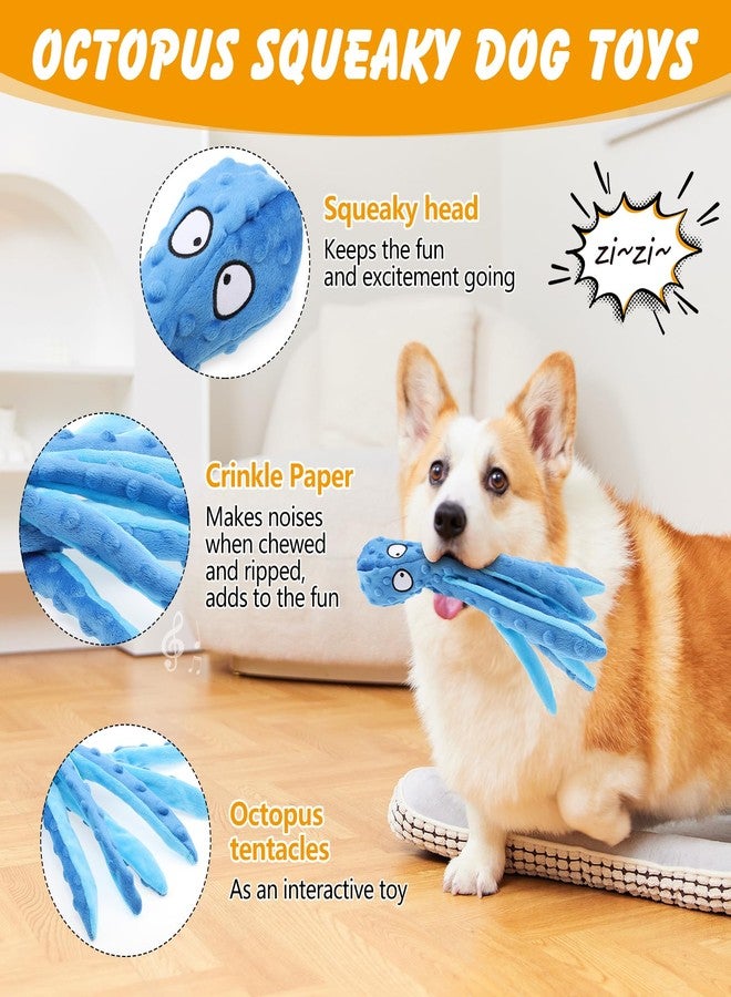 lanjue 2 Pcs Octopus Dog Toys, No Stuffing Squeaky Dog Toys Chew Toys for Dogs Puppy Toys Indestructible Dog Toy for Small & Medium & Large Dogs (Blue,Purple) - Image 3