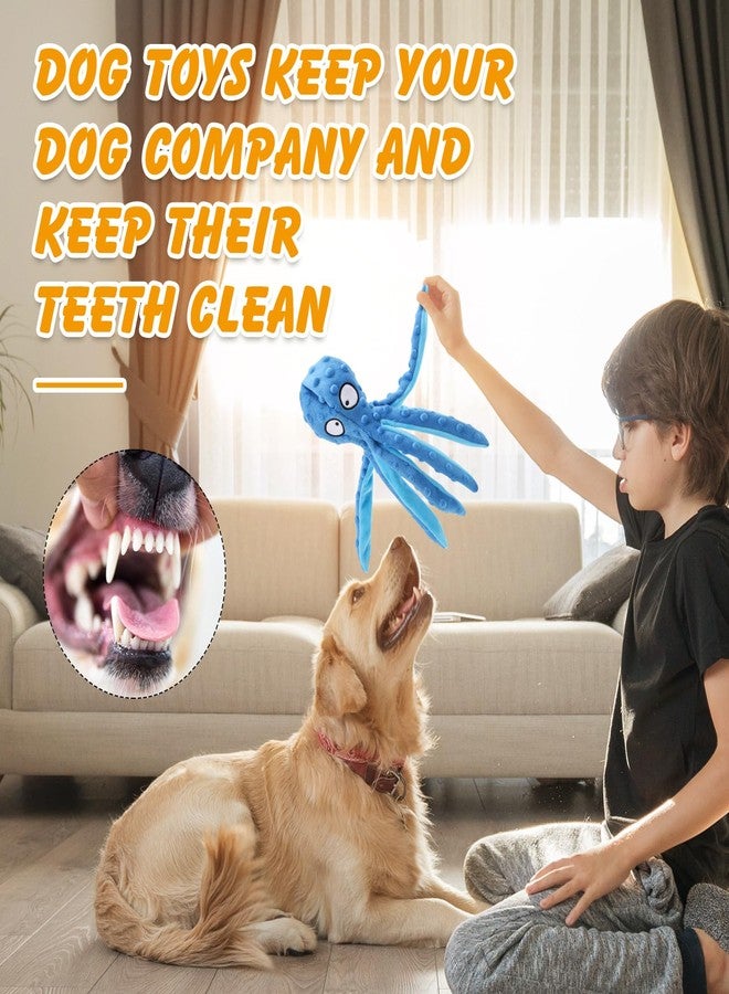 lanjue 2 Pcs Octopus Dog Toys, No Stuffing Squeaky Dog Toys Chew Toys for Dogs Puppy Toys Indestructible Dog Toy for Small & Medium & Large Dogs (Blue,Purple) - Image 4