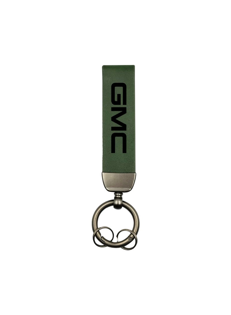 GMC Car Key Chain Super Finish Metal Ring PU Leather Strap Keychain Home Key Chain Car Keychain GMC 1Pcs  - Image 2