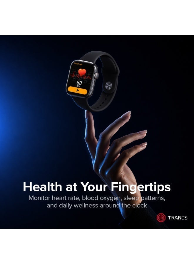 Trands SW50 Smart Watch for iOS & Android, 1.75-Inch TFT Touch Screen, Bluetooth Calling, IP68 Waterproof, Fitness Tracker with Heart Rate & Sleep Monitor, Black - Image 4