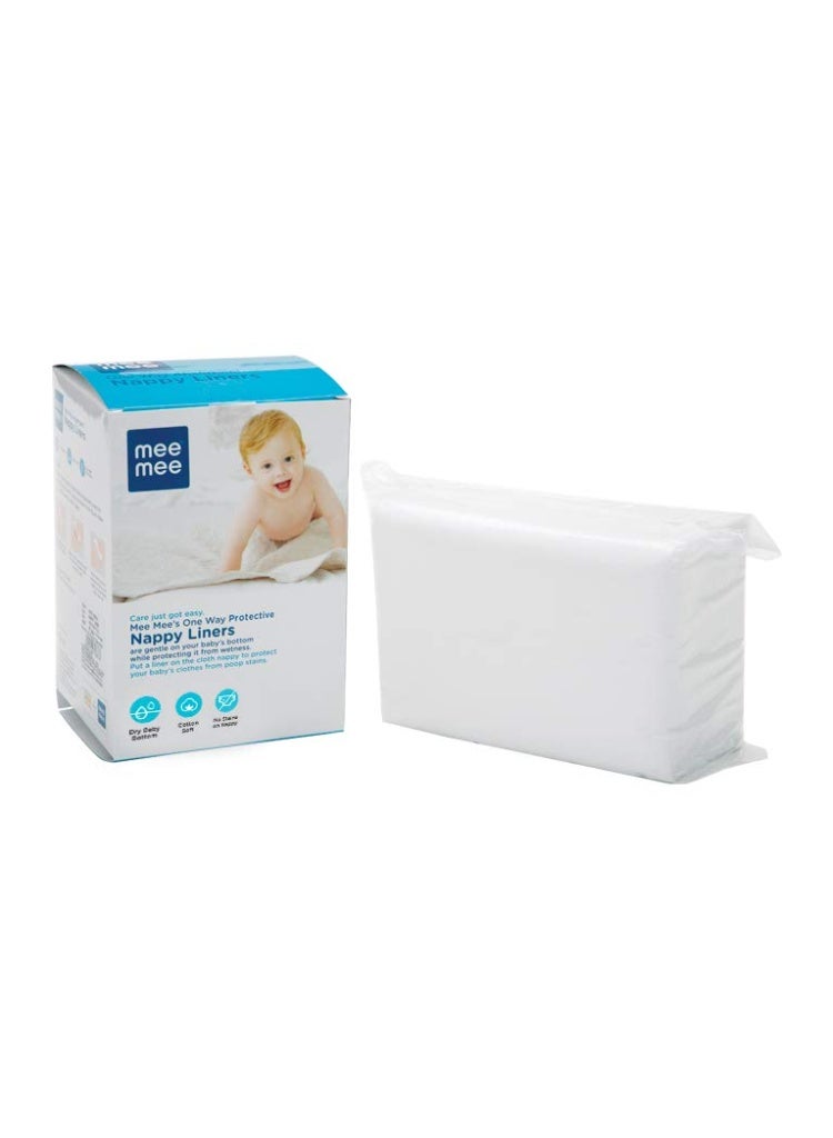 Mee Mee Protective Baby Nappy Liner Sheets | One Way Nappy Liner for Baby Nappies & Diapers (100 Sheets) - Image 1