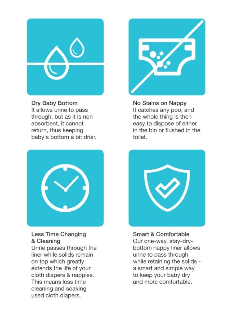 Mee Mee Protective Baby Nappy Liner Sheets | One Way Nappy Liner for Baby Nappies & Diapers (100 Sheets) - Image 3