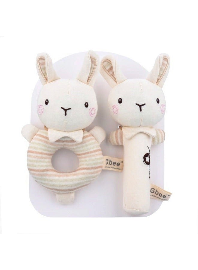 عام الرضع اليد حشرجة ألعاب من نسيج مخملي التعليم المبكر الحيوان جولة اليد حشرجة دمية طفل مهدئا لعبة - Image 1