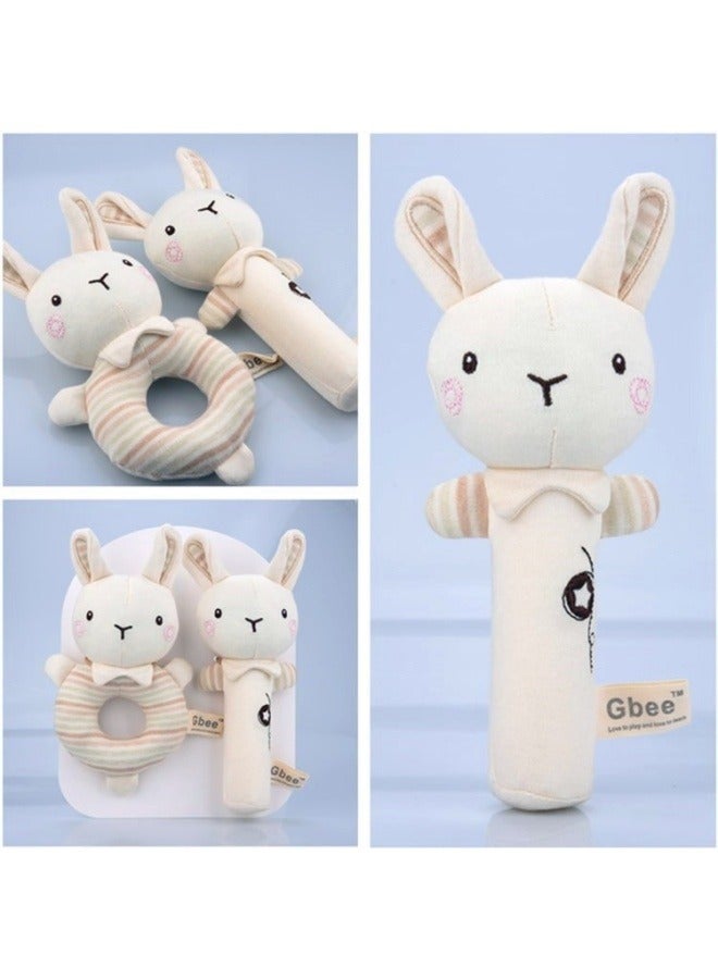 عام الرضع اليد حشرجة ألعاب من نسيج مخملي التعليم المبكر الحيوان جولة اليد حشرجة دمية طفل مهدئا لعبة - Image 3