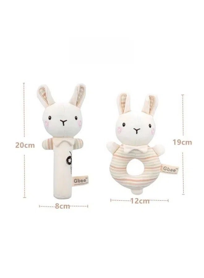 عام الرضع اليد حشرجة ألعاب من نسيج مخملي التعليم المبكر الحيوان جولة اليد حشرجة دمية طفل مهدئا لعبة - Image 4