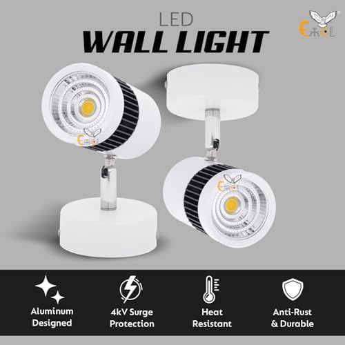 Errol White spot Lights 9 watt Aluminium Focus Light, Adjustable Head Focus Light for Wall | spot Lights for Home Ceiling | spot Light (Warm White(Yellow)) - Image 2