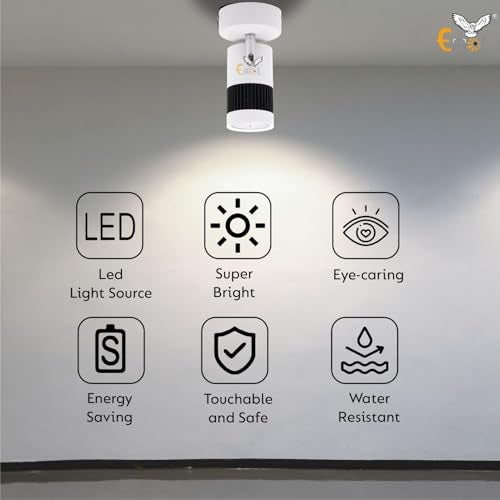 Errol White spot Lights 9 watt Aluminium Focus Light, Adjustable Head Focus Light for Wall | spot Lights for Home Ceiling | spot Light (Warm White(Yellow)) - Image 5