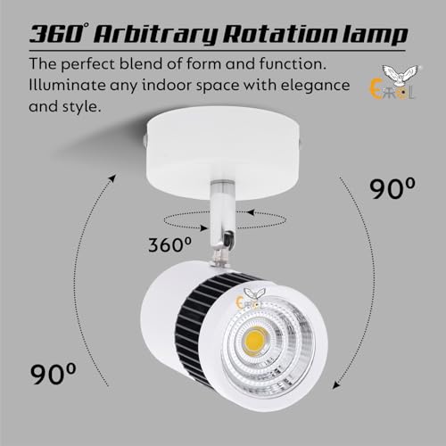 Errol White spot Lights 9 watt Aluminium Focus Light, Adjustable Head Focus Light for Wall | spot Lights for Home Ceiling | spot Light (Warm White(Yellow)) - Image 4