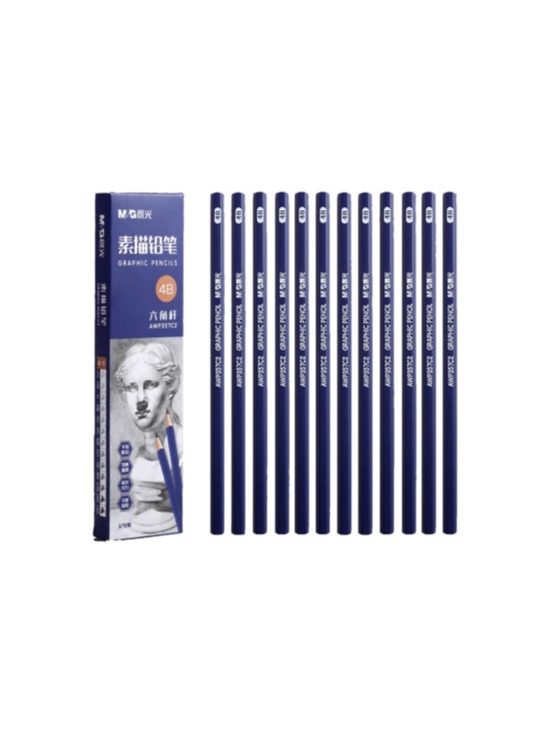 M&G M&G Chenguang 4B Hexagonal Wooden Pencil Art Exam Sketching Pencil - 1pcs - No:AWP357C2 - Image 1