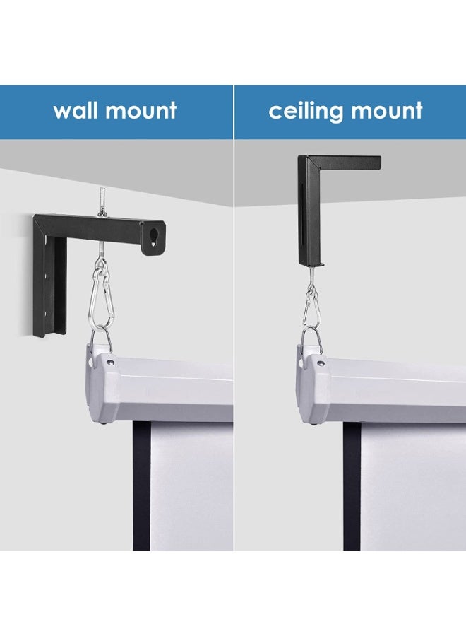 فلاشهوك حامل حائط لشاشة العرض - حامل حائطي عالمي على شكل حرف L، خطافات تثبيت قابلة للتعديل بطول 15 سم لشاشة العرض والسينما المنزلية، زوج واحد، أسود، يتحمل حتى 30 كجم - Image 5