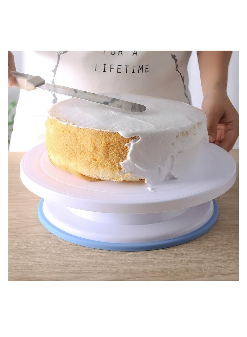 Cake Stand, 11 Inch Rotating Cake Turntable, Turntable Sculpting Wheel Revolving Cake Turnable Blue Painting Turn Table Stand for Paint Spraying Spinner - Image 2