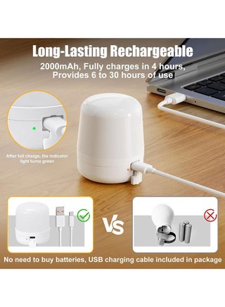 2 Packs LED Light Bulbs,  Dimmable And Rechargeable Battery Operated Light Bulb with Remote Control, 4 Color Temperatures, Timing, Magnetic Detachable LED Bulb for Wall Sconce and Lamp - view 5