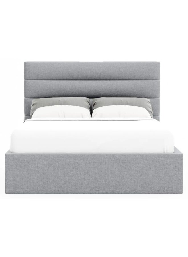 Bed and Mattress Home Lush Lounge Upholstered Single Size ( Mattress Size 90 X 200 CM ) Grey Color Bed Size 212 W X 98 L CM ( Mattress Sold Separately )  - Image 2