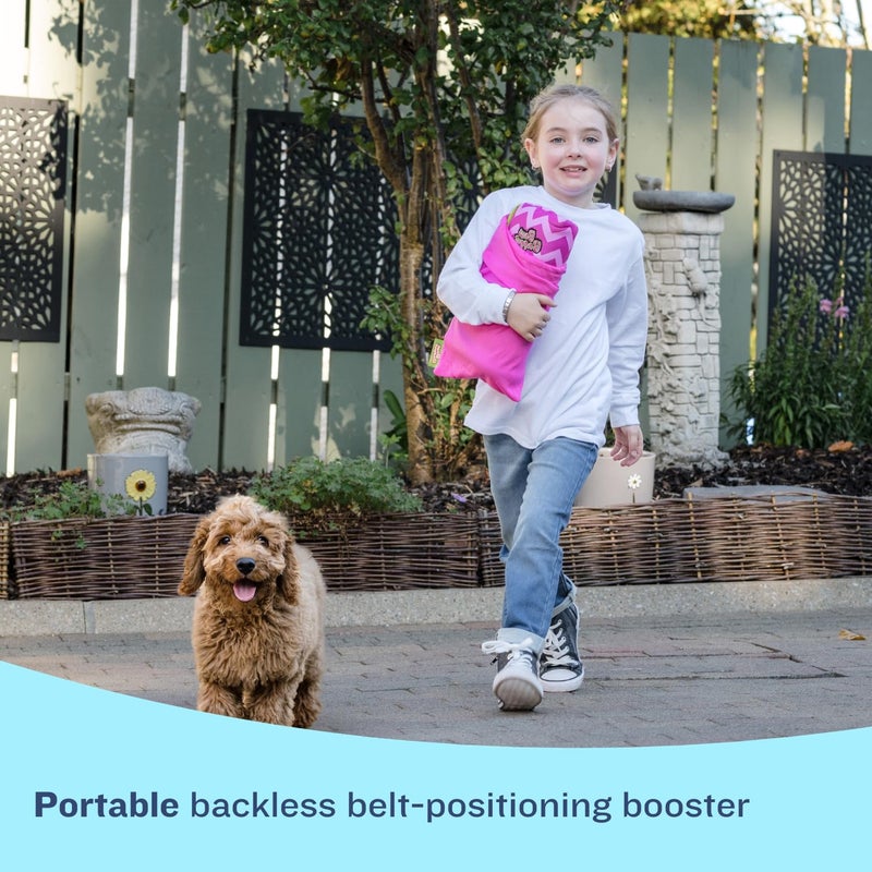 Bubblebum Booster Car Seat, Inflatable Booster Seat for Kids, Travel Carseat, Backless Portable Child Safety Seats for Car, Inflatable Seats for Cars 40-100 lbs, for 4 Year Old + Toddler, Kid - Pink - Image 2