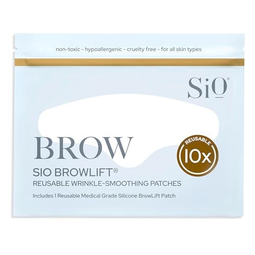 SiO Beauty BrowLift Forehead Anti-Wrinkle Patch - Expression Line Smoothing - Medical-Grade Silicone for Overnight Wrinkle Reduction & Anti-Aging Hydration, Reusable (10x)
