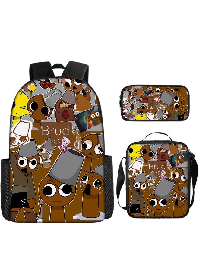 Sprunki Cartoon Theme Student Backpack Set - Unleash Your Personality on Campus! - Image 1