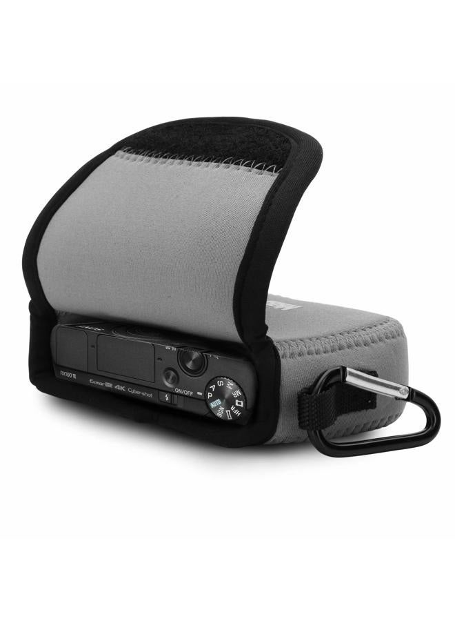MegaGear Ultra Light Neoprene Camera Case Compatible with Olympus Tough TG-6, TG-5, TG-4, Sony Cyber-Shot DSC-RX100 VI, DSC-RX100 V, DSC-RX100 IV - Gray (MG593), Grey - Image 3
