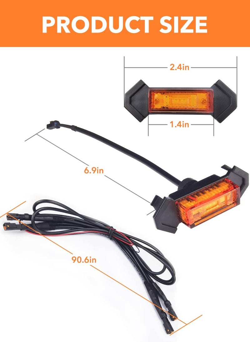 Generic LED Grille Lights Amber Yellow For Tacoma TRD PRO Front Grille 2016 2017 2018 4PCS Amber Shell With Amber Light  - Image 4