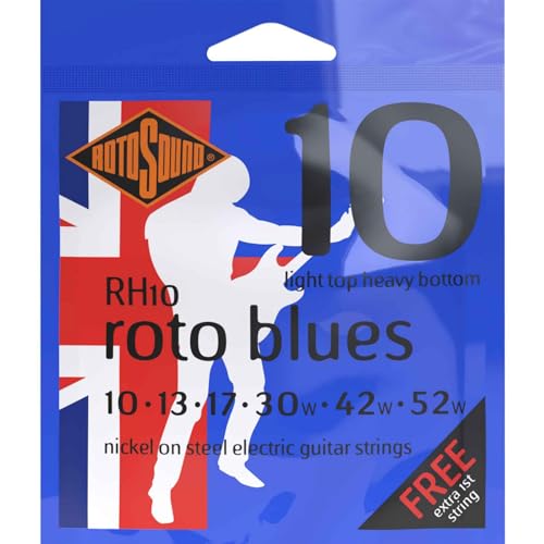 Rotosound RH10 Nickel Light Top/Heavy Bottom Electric Guitar Strings (10 13 17 30 42 52) - Image 1