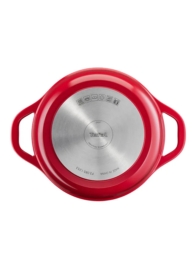تيفال Tefal Air Cooking Pot 24 Cm Lightweight Cast Aluminum Dutch Oven With Condensation Lid Easy To Clean Safe Ceramic Coating Stew Pot Robust Oven-Safe Induction Cookware