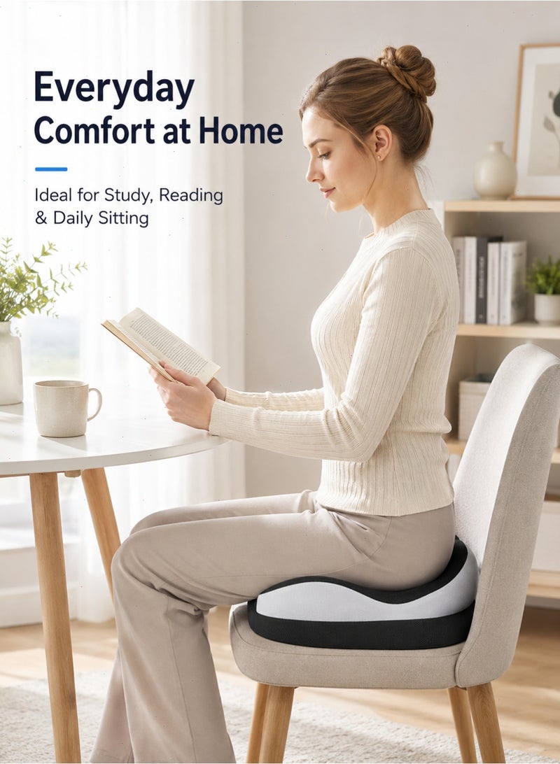 Memory Foam Seat Cushion for Office Chair, Ergonomic Coccyx Cushion with U-Shaped Cutout, Non-Slip Chair Pad for Car Seat, Home, Wheelchair and Long Sitting, 46 x 42 x 10 cm - Image 5