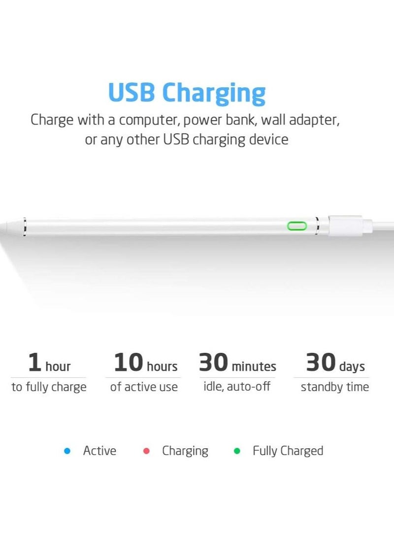 ESR Digital Stylus Pen for Apple Pencil 1 4mm Ultra Fine Tip Rechargeable Capacitive Pen with Protective Stylus Cap Compatible with iPad iPhone and Most Phones and Tablets