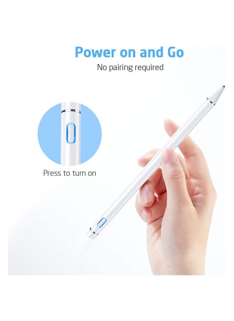ESR Digital Stylus Pen for Apple Pencil 1 4mm Ultra Fine Tip Rechargeable Capacitive Pen with Protective Stylus Cap Compatible with iPad iPhone and Most Phones and Tablets