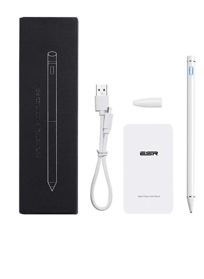 ESR Digital Stylus Pen for Apple Pencil 1 4mm Ultra Fine Tip Rechargeable Capacitive Pen with Protective Stylus Cap Compatible with iPad iPhone and Most Phones and Tablets
