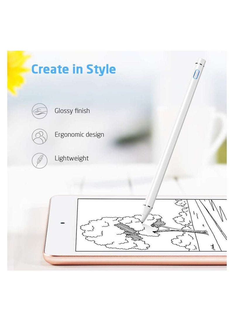 ESR Digital Stylus Pen for Apple Pencil 1 4mm Ultra Fine Tip Rechargeable Capacitive Pen with Protective Stylus Cap Compatible with iPad iPhone and Most Phones and Tablets