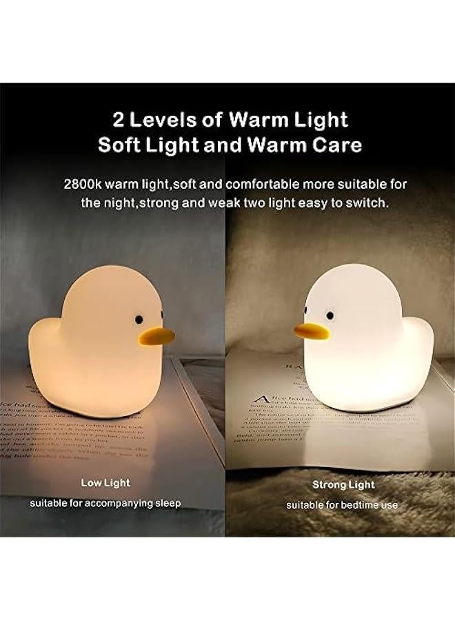 ضوء ليلي للأطفال، مصباح سيليكون لطيف على شكل بطة لغرفة الأطفال والرضع، ضوء ليلي حيواني للأولاد والبنات، ضوء ليلي مريح لغرفة النوم وغرفة الأطفال، هدية للأطفال (بطة) - Image 2