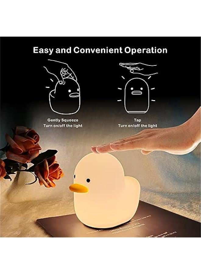 ضوء ليلي للأطفال، مصباح سيليكون لطيف على شكل بطة لغرفة الأطفال والرضع، ضوء ليلي حيواني للأولاد والبنات، ضوء ليلي مريح لغرفة النوم وغرفة الأطفال، هدية للأطفال (بطة) - Image 3