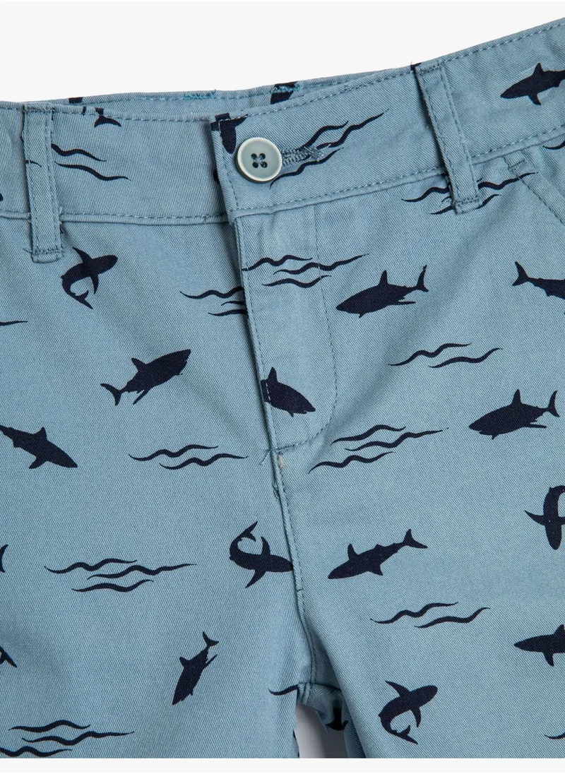 KOTON Chinos Shorts Elastic Waist Drawstring Cotton