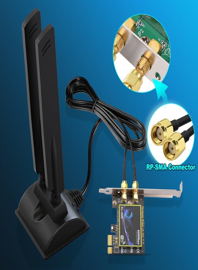 ايتوود هوائي Eightwood WiFi 6E ثلاثي النطاق 6 جيجاهرتز 5 جيجاهرتز 2.4 جيجاهرتز RP-SMA، قاعدة تثبيت مغناطيسية لأجهزة الكمبيوتر المكتبية ولوحات الأم وبطاقات الواي فاي والبلوتوث وأجهزة التوجيه اللاسلكية، EWUA0197 - Image 4