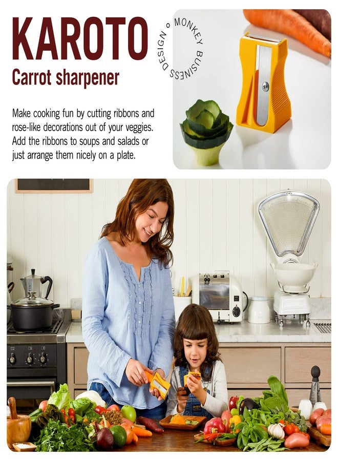 Monkey Business Karoto Carrot Sharpener & Vegetable Peeler - Fun and Unique Kitchen Gadget for Carrots, Cucumbers, and More (Yellow) - Image 2