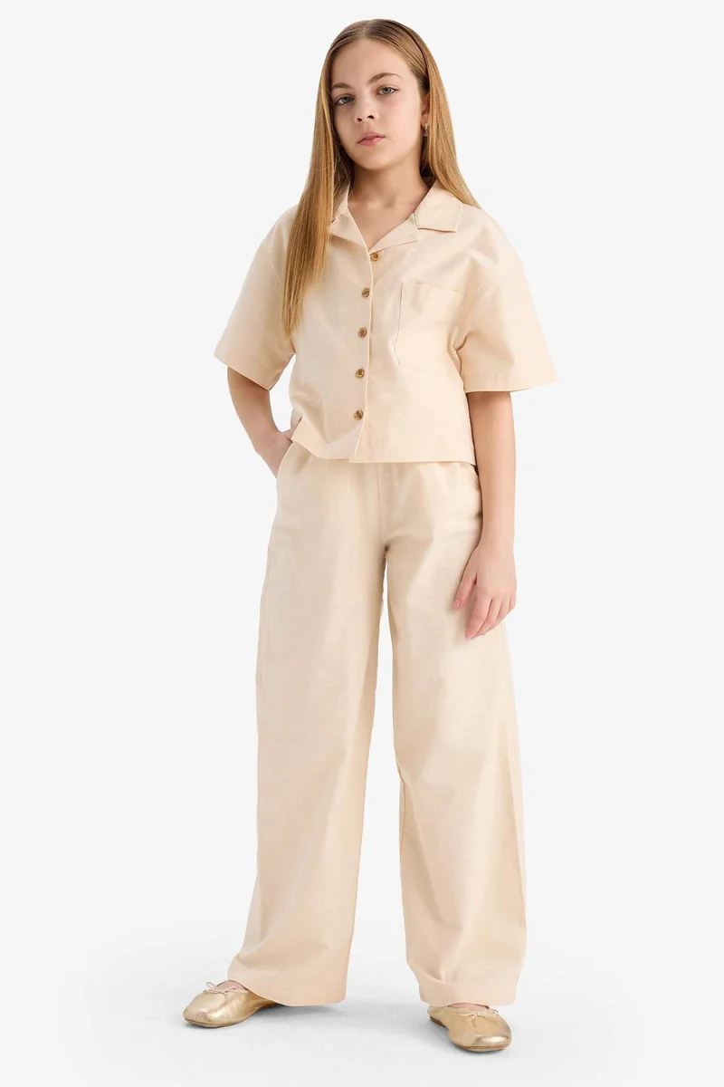Defacto Wide Leg Cotton Trousers