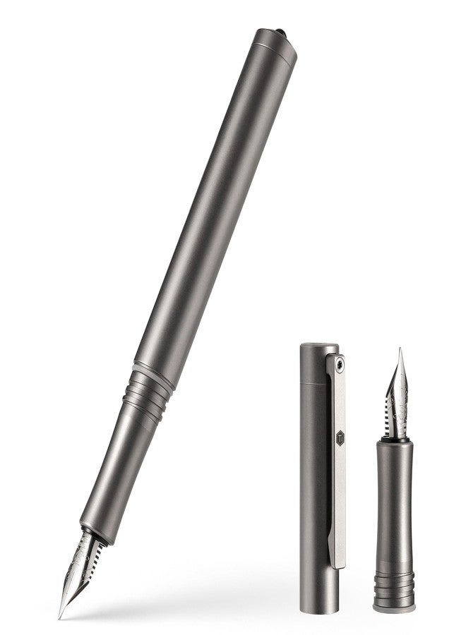 KeyUnity KP02 Titanium Fountain Pen with Fine Nib for Writing - Image 1