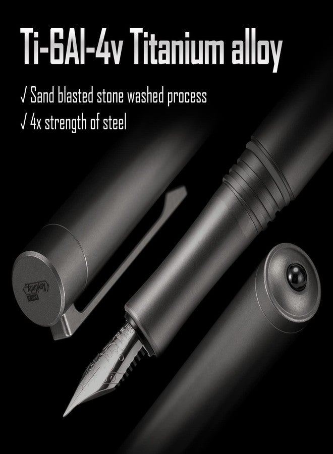 KeyUnity KP02 Titanium Fountain Pen with Fine Nib for Writing - Image 5