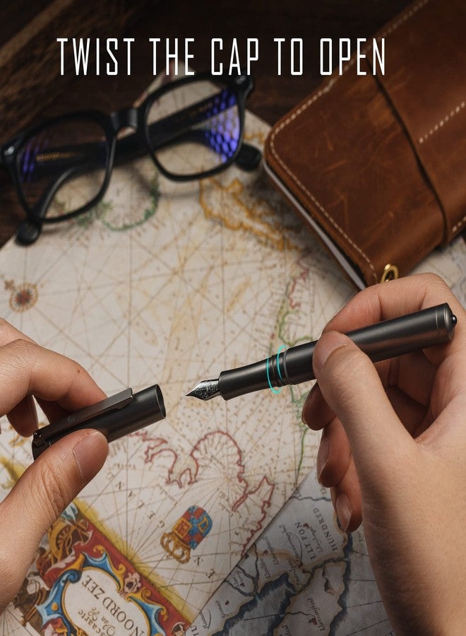KeyUnity KP02 Titanium Fountain Pen with Fine Nib for Writing - Image 3
